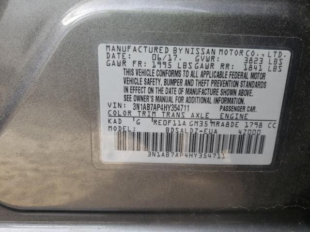 Photo 9 VIN: 3N1AB7AP4HY354711 - NISSAN SENTRA S 