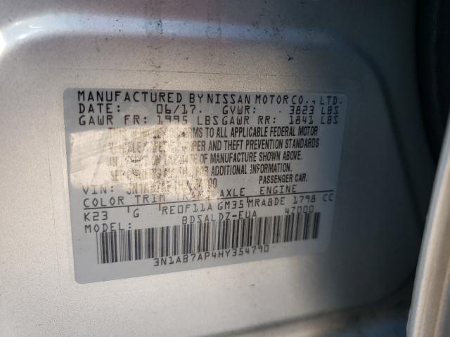 Photo 9 VIN: 3N1AB7AP4HY354790 - NISSAN SENTRA S 