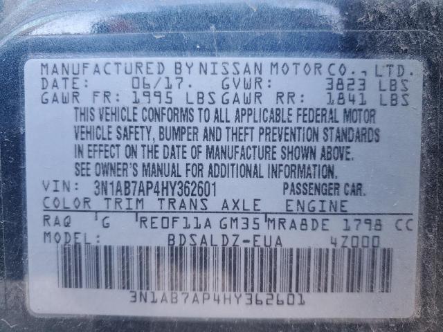 Photo 11 VIN: 3N1AB7AP4HY362601 - NISSAN SENTRA 