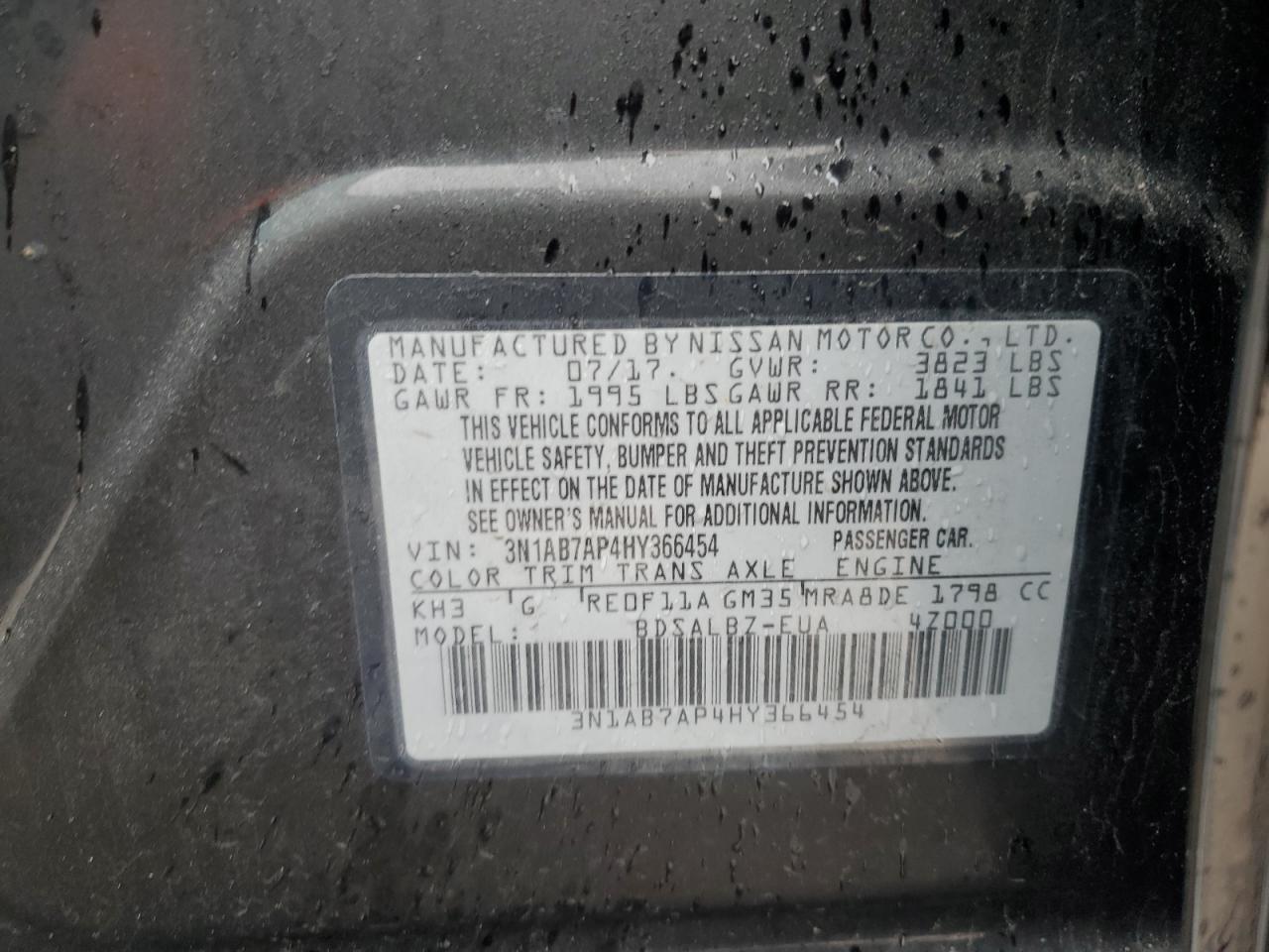 Photo 12 VIN: 3N1AB7AP4HY366454 - NISSAN SENTRA 