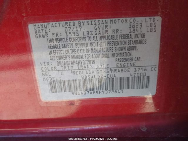 Photo 8 VIN: 3N1AB7AP4HY372819 - NISSAN SENTRA 