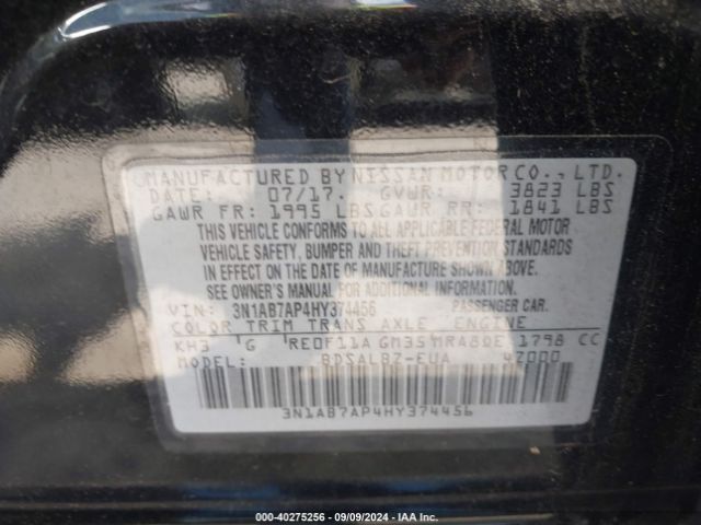 Photo 8 VIN: 3N1AB7AP4HY374456 - NISSAN SENTRA 