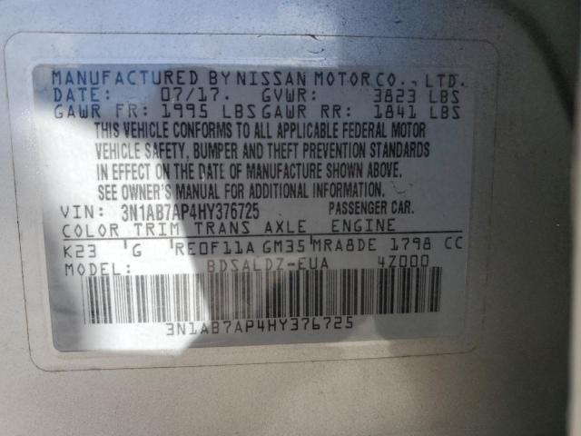 Photo 11 VIN: 3N1AB7AP4HY376725 - NISSAN SENTRA 