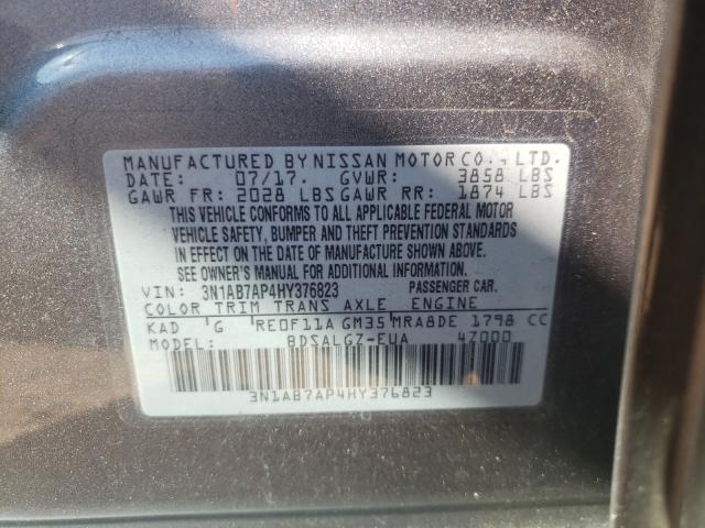 Photo 9 VIN: 3N1AB7AP4HY376823 - NISSAN SENTRA S 