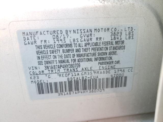 Photo 9 VIN: 3N1AB7AP4HY380709 - NISSAN SENTRA S 