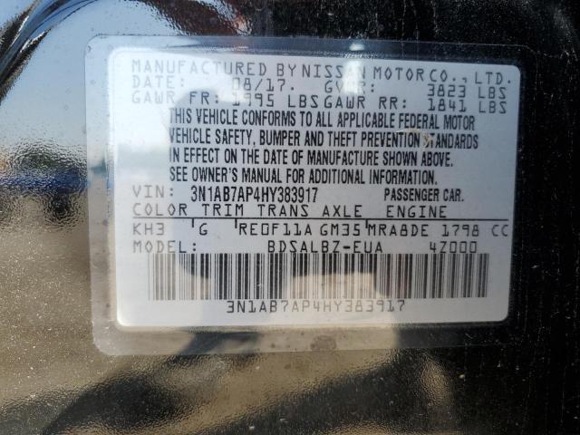 Photo 9 VIN: 3N1AB7AP4HY383917 - NISSAN SENTRA S 