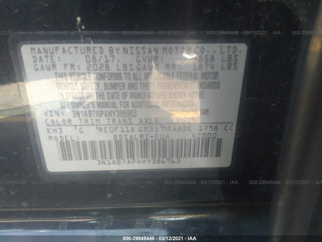 Photo 8 VIN: 3N1AB7AP4HY386963 - NISSAN SENTRA 