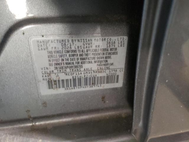 Photo 11 VIN: 3N1AB7AP4HY389765 - NISSAN SENTRA S 