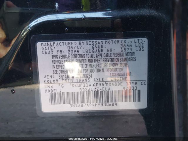 Photo 8 VIN: 3N1AB7AP4HY390284 - NISSAN SENTRA 