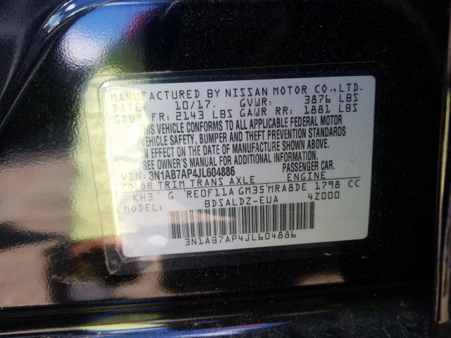 Photo 9 VIN: 3N1AB7AP4JL604886 - NISSAN SENTRA S 