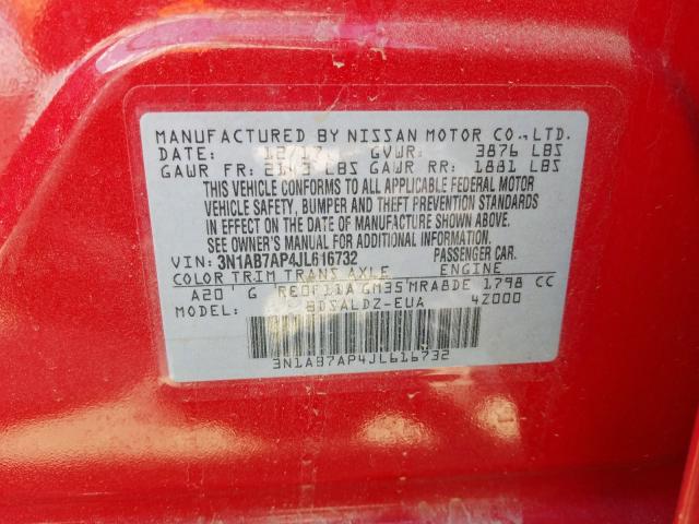 Photo 9 VIN: 3N1AB7AP4JL616732 - NISSAN SENTRA S 