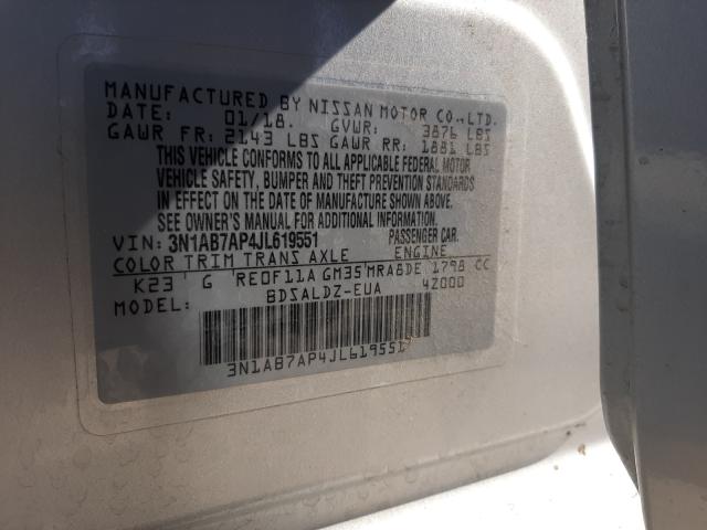 Photo 9 VIN: 3N1AB7AP4JL619551 - NISSAN SENTRA S 