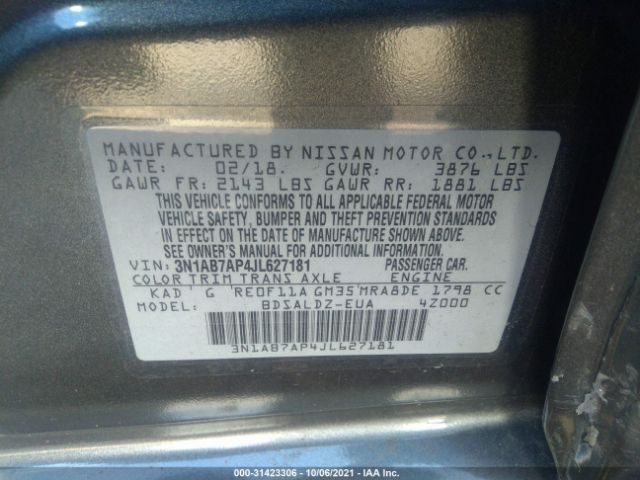 Photo 8 VIN: 3N1AB7AP4JL627181 - NISSAN SENTRA 