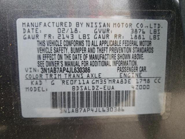 Photo 9 VIN: 3N1AB7AP4JL630386 - NISSAN SENTRA S 