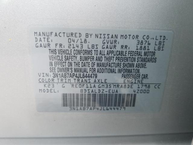 Photo 9 VIN: 3N1AB7AP4JL644479 - NISSAN SENTRA S 