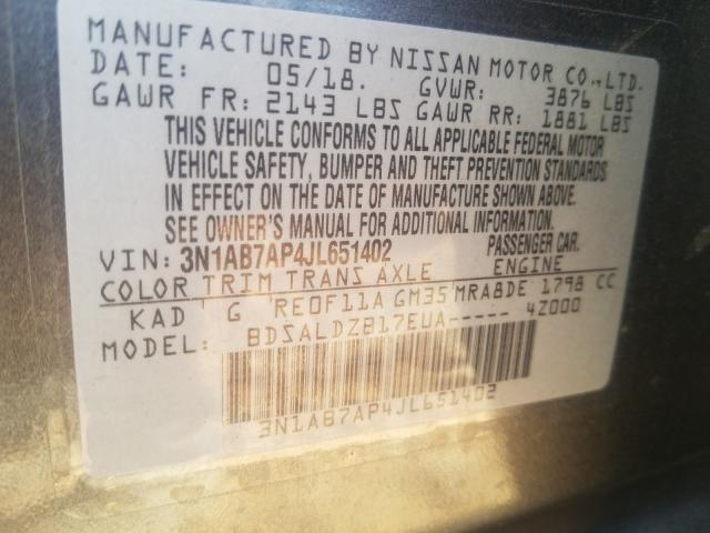 Photo 9 VIN: 3N1AB7AP4JL651402 - NISSAN SENTRA S 