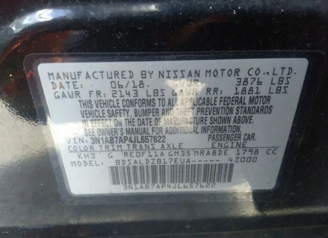 Photo 8 VIN: 3N1AB7AP4JL657622 - NISSAN SENTRA 