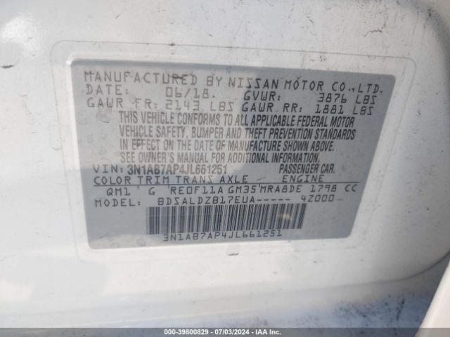 Photo 8 VIN: 3N1AB7AP4JL661251 - NISSAN SENTRA 