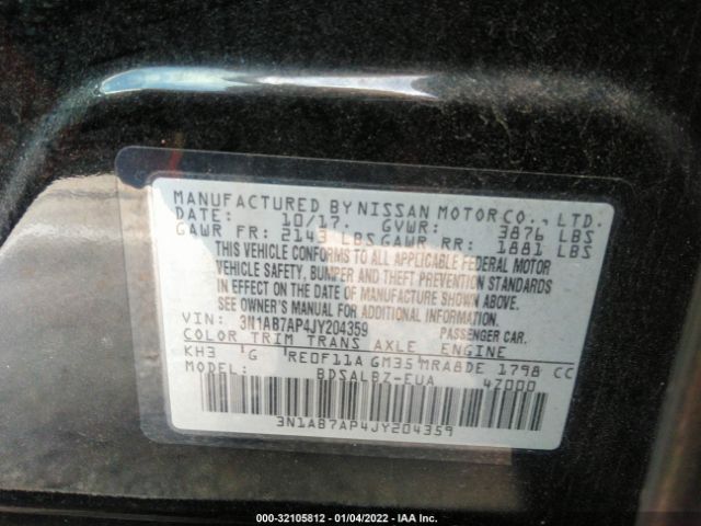 Photo 8 VIN: 3N1AB7AP4JY204359 - NISSAN SENTRA 