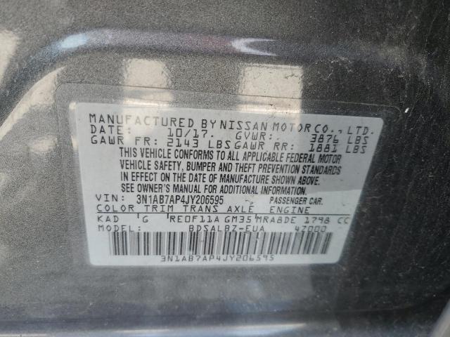 Photo 12 VIN: 3N1AB7AP4JY206595 - NISSAN SENTRA 