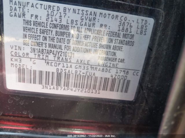 Photo 8 VIN: 3N1AB7AP4JY210131 - NISSAN SENTRA 