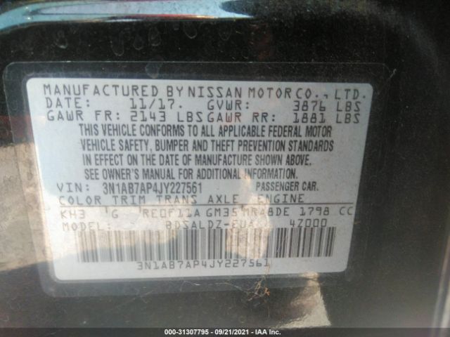 Photo 8 VIN: 3N1AB7AP4JY227561 - NISSAN SENTRA 