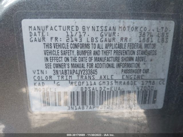 Photo 8 VIN: 3N1AB7AP4JY233845 - NISSAN SENTRA 