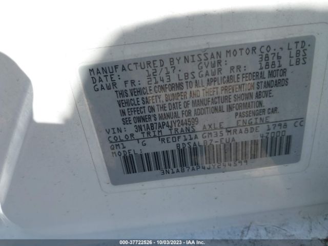 Photo 8 VIN: 3N1AB7AP4JY244599 - NISSAN SENTRA 