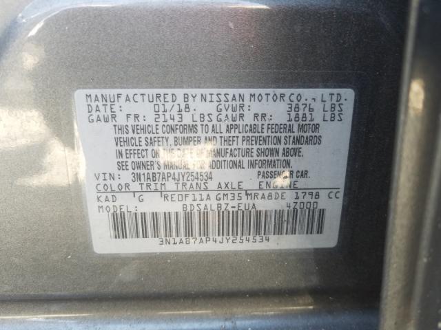 Photo 9 VIN: 3N1AB7AP4JY254534 - NISSAN SENTRA S 