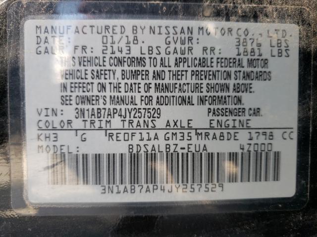 Photo 8 VIN: 3N1AB7AP4JY257529 - NISSAN SENTRA S 