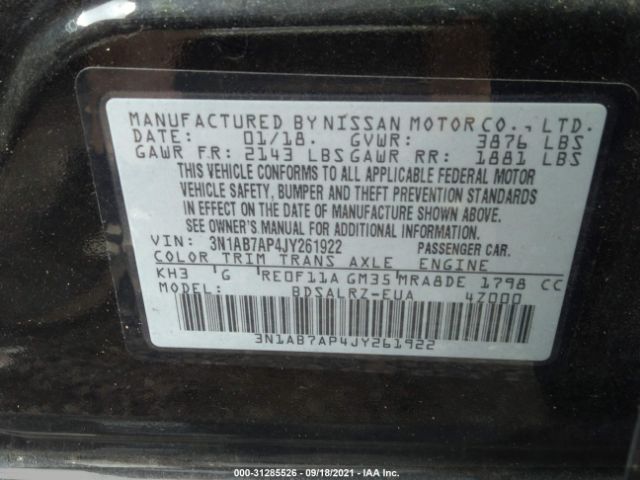 Photo 8 VIN: 3N1AB7AP4JY261922 - NISSAN SENTRA 