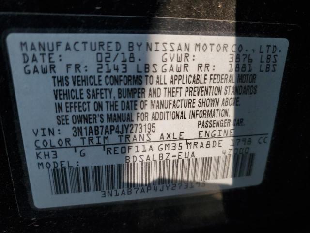 Photo 11 VIN: 3N1AB7AP4JY273195 - NISSAN SENTRA S 