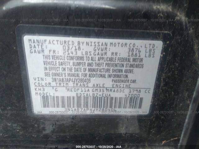 Photo 8 VIN: 3N1AB7AP4JY280406 - NISSAN SENTRA 