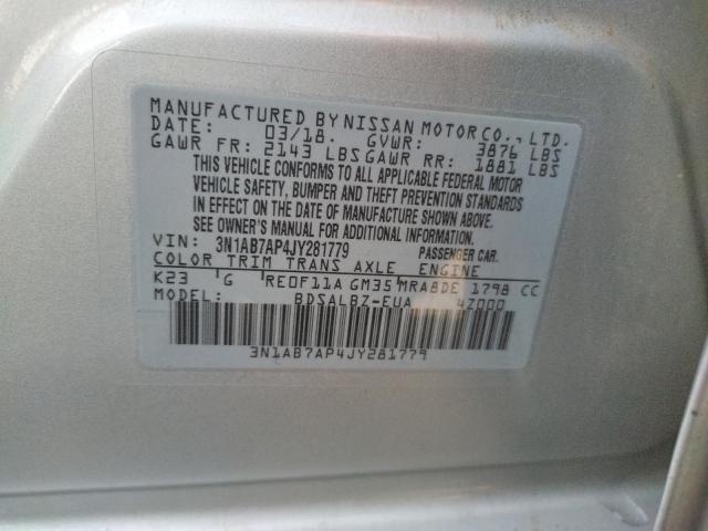 Photo 9 VIN: 3N1AB7AP4JY281779 - NISSAN SENTRA S 