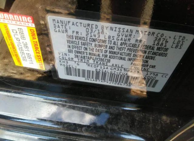 Photo 8 VIN: 3N1AB7AP4JY286738 - NISSAN SENTRA 