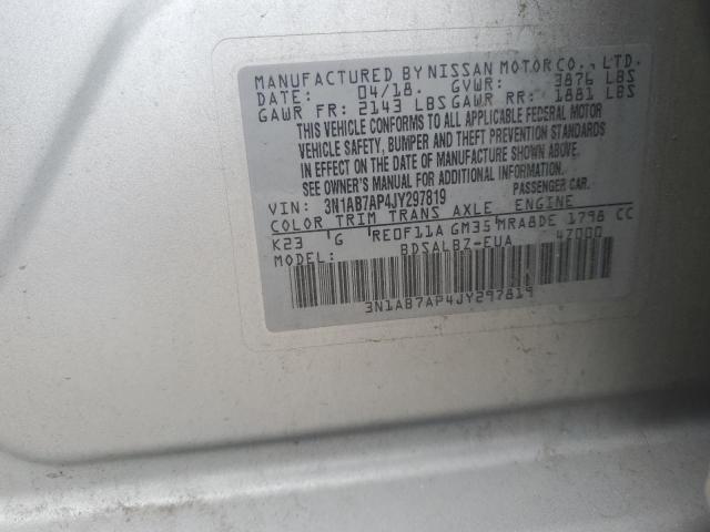 Photo 12 VIN: 3N1AB7AP4JY297819 - NISSAN SENTRA S 