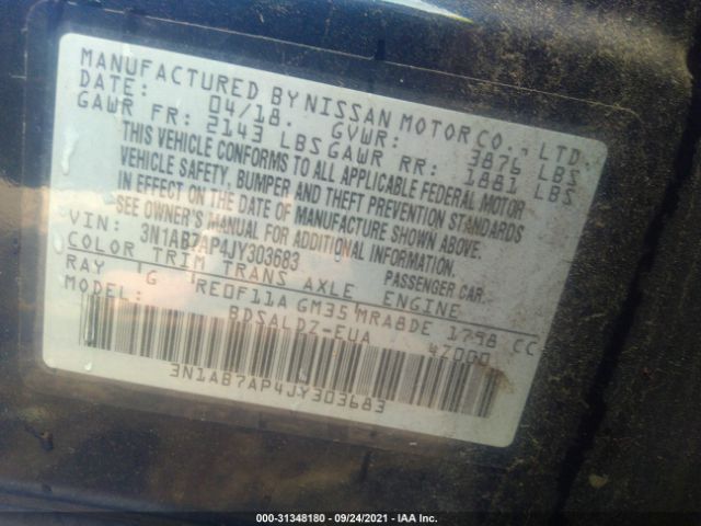 Photo 8 VIN: 3N1AB7AP4JY303683 - NISSAN SENTRA 