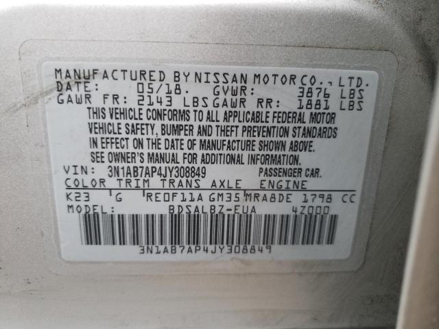 Photo 11 VIN: 3N1AB7AP4JY308849 - NISSAN SENTRA 