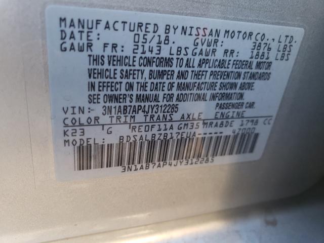 Photo 9 VIN: 3N1AB7AP4JY312285 - NISSAN SENTRA S 