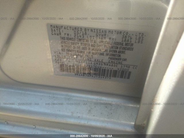 Photo 8 VIN: 3N1AB7AP4JY314375 - NISSAN SENTRA 