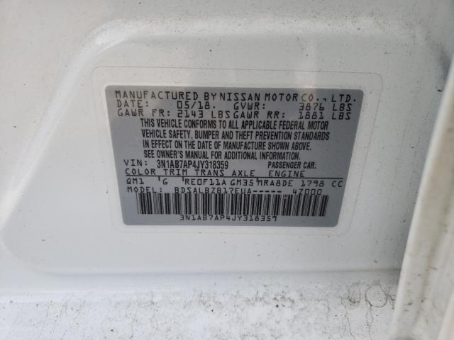 Photo 9 VIN: 3N1AB7AP4JY318359 - NISSAN SENTRA S 