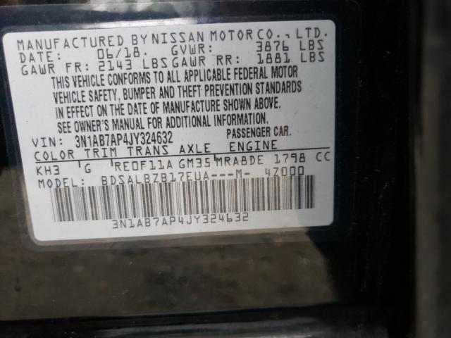 Photo 9 VIN: 3N1AB7AP4JY324632 - NISSAN SENTRA S 