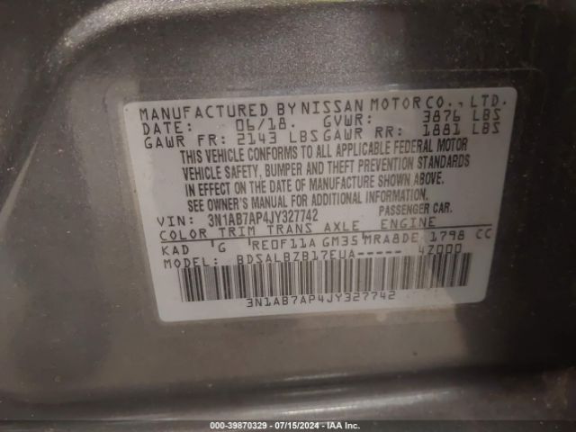 Photo 8 VIN: 3N1AB7AP4JY327742 - NISSAN SENTRA 