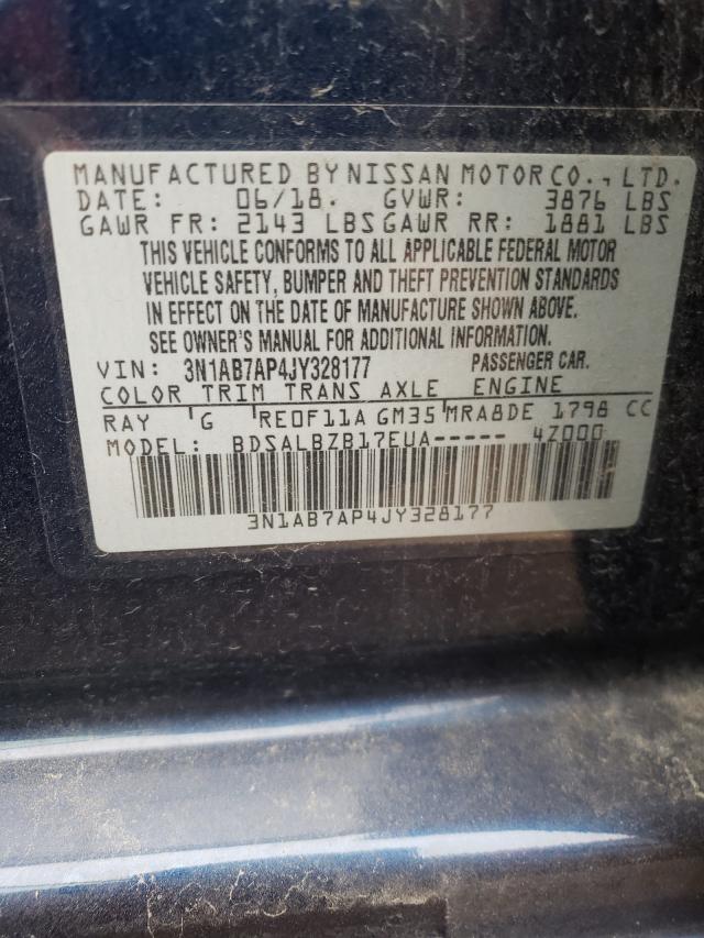 Photo 9 VIN: 3N1AB7AP4JY328177 - NISSAN SENTRA S 