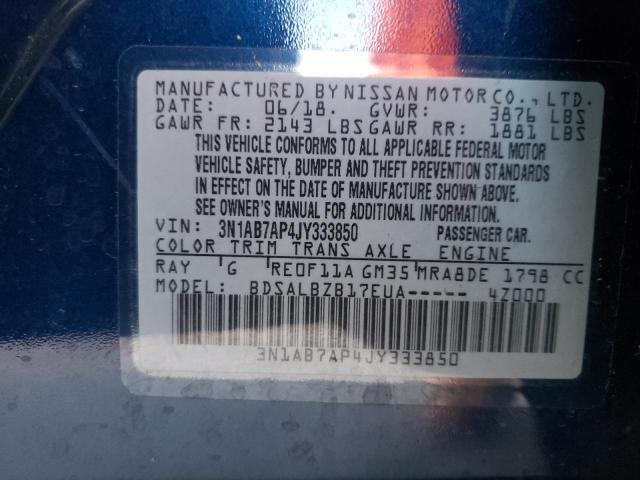 Photo 11 VIN: 3N1AB7AP4JY333850 - NISSAN SENTRA S 