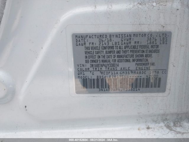 Photo 8 VIN: 3N1AB7AP4JY338014 - NISSAN SENTRA 