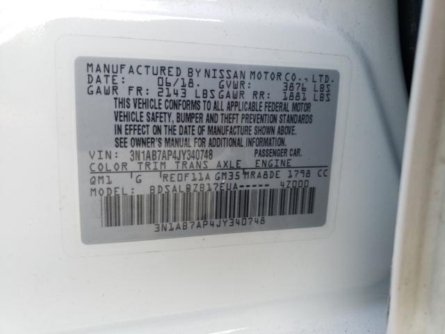 Photo 9 VIN: 3N1AB7AP4JY340748 - NISSAN SENTRA S 