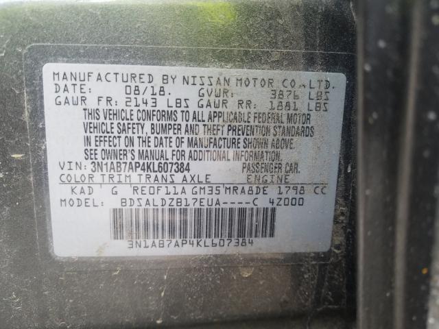 Photo 9 VIN: 3N1AB7AP4KL607384 - NISSAN SENTRA S 