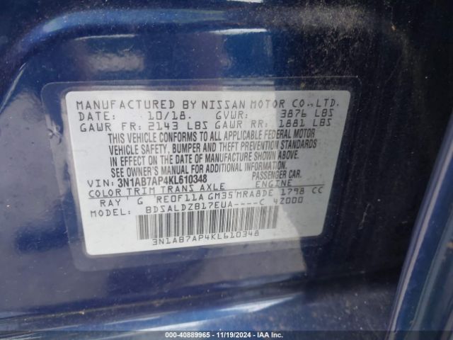 Photo 8 VIN: 3N1AB7AP4KL610348 - NISSAN SENTRA 