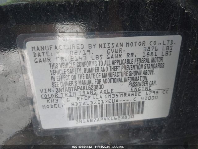 Photo 8 VIN: 3N1AB7AP4KL623830 - NISSAN SENTRA 